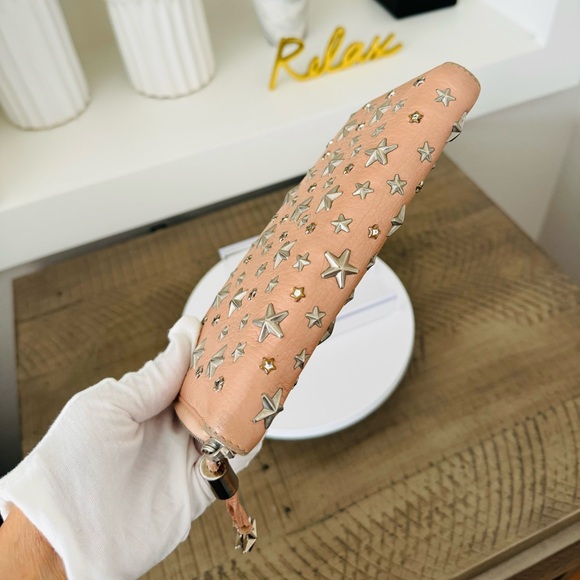 Jimmy Choo Star Studded Pink Leather Zip Around Wallet - Picture 7 of 15